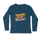 Men's Navy Blue Summer Mode Activated Graphic Printed Full Sleeve T-shirt - Printed Cave
