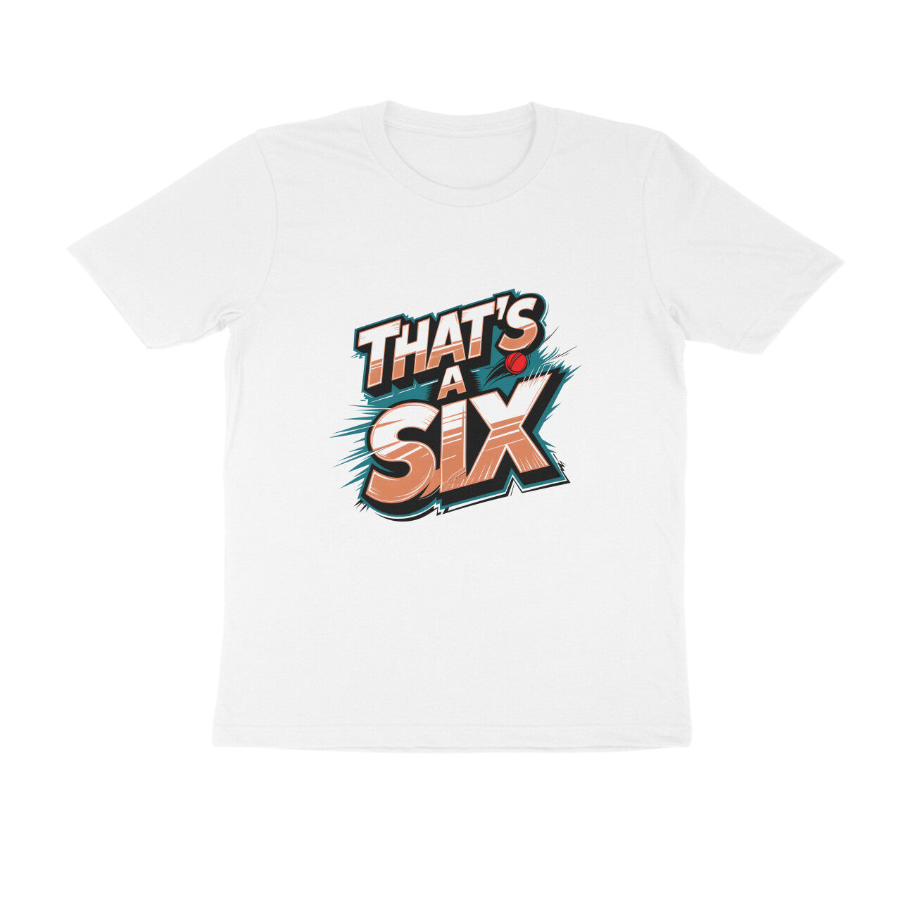 Men's White That's A Six Graphic Printed T-shirt - Printed Cave
