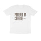 Men's White Powered by Caffeine Graphic Printed T-shirt - Printed Cave