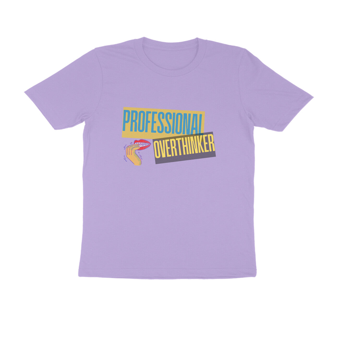 Men's Iris Lavender Professional Overthinker Graphic Printed T-shirt - Printed Cave