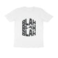 Men's White Blah Blah Blah Graphic Printed T-shirt - Printed Cave