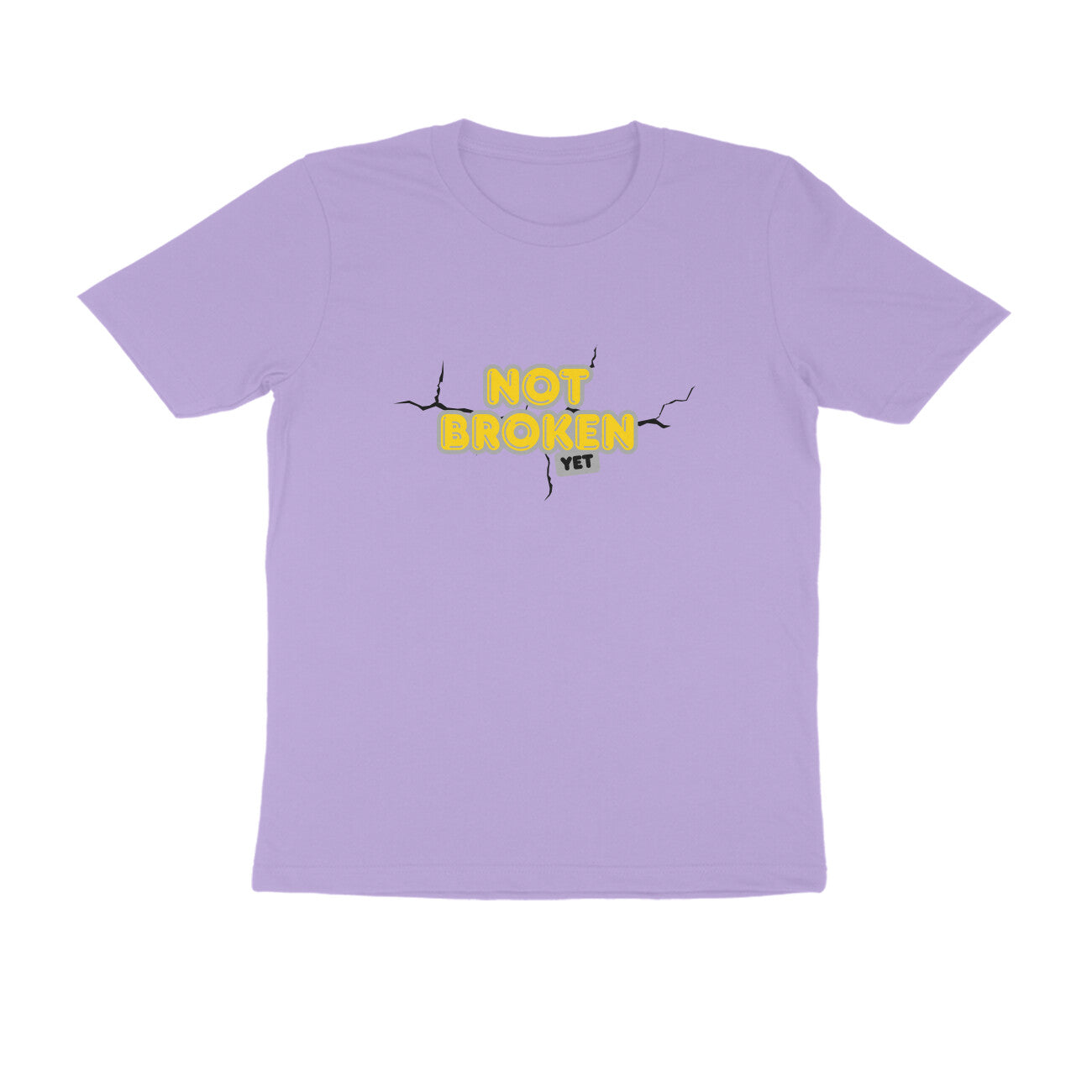Men's Iris Lavender Not Broken Yet Graphic Printed T-shirt - Printed Cave