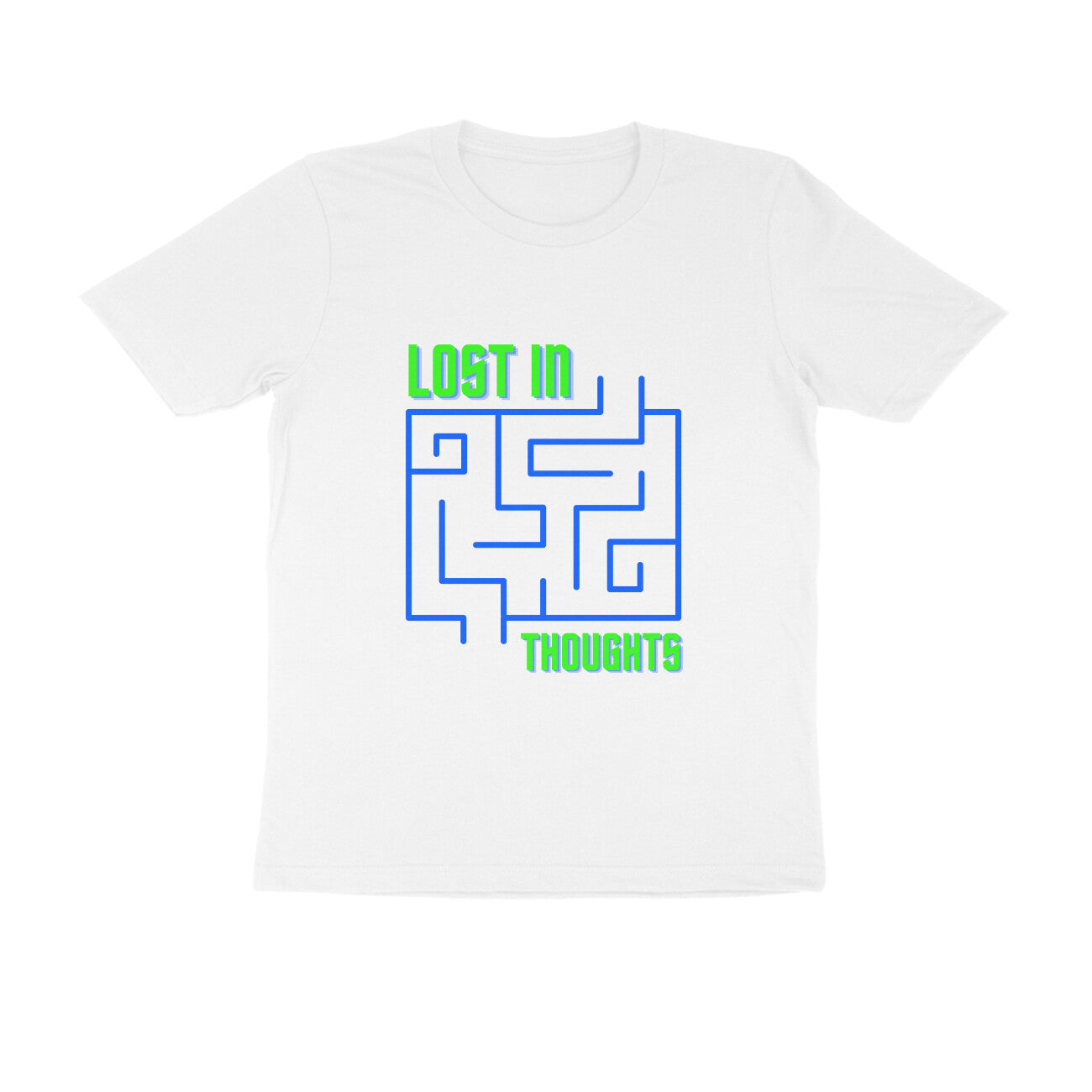 Men's White Lost in Thoughts Graphic Printed T-shirt - Printed Cave