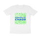 Men's White Powered by Chaos Graphic Printed T-shirt - Printed Cave