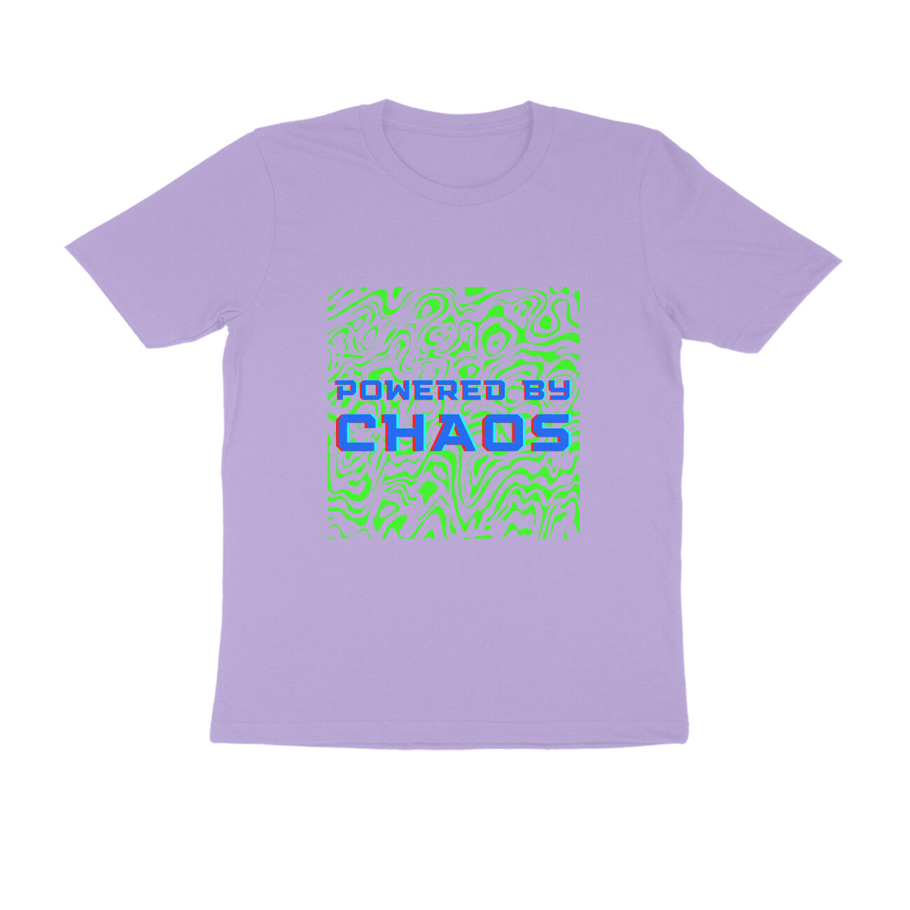 Men's Iris Lavender Powered by Chaos Graphic Printed T-shirt - Printed Cave
