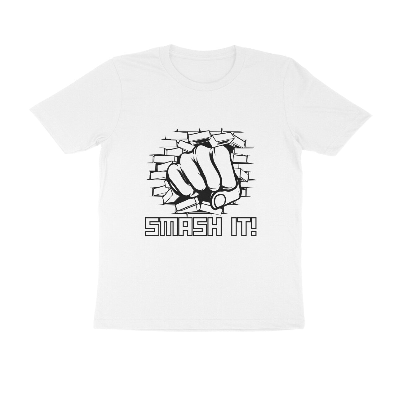 Men's White Smash It Graphic Printed T-shirt - Printed Cave