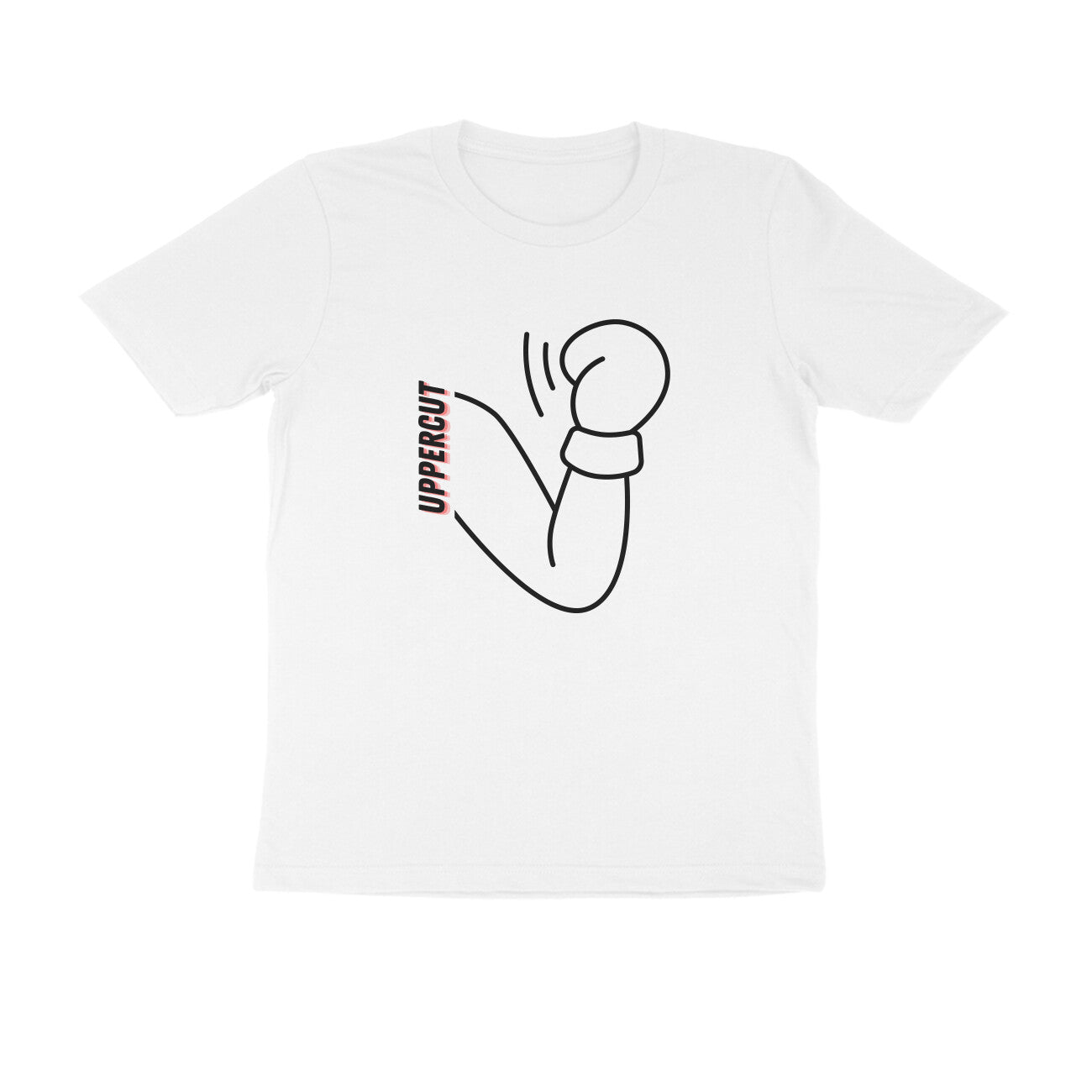 Men's White Uppercut Graphic Printed T-shirt - Printed Cave