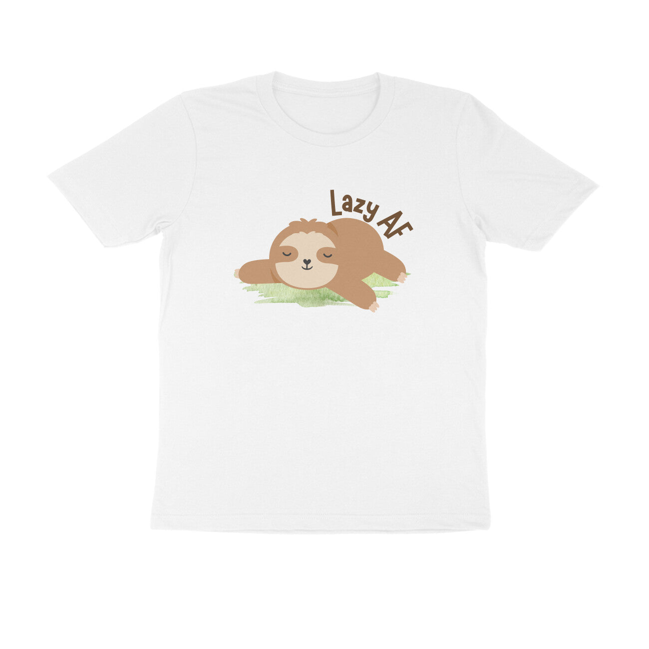 Men's White Lazy AF Graphic Printed T-shirt - Printed Cave