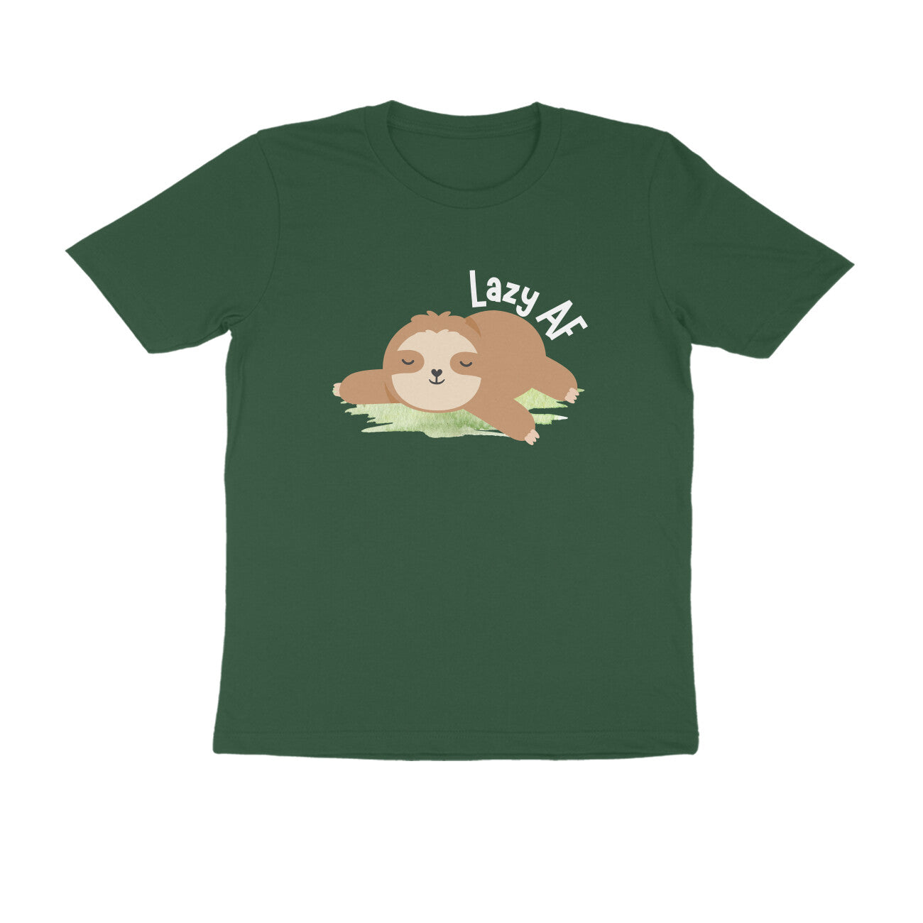 Men's Olive Green Lazy AF Graphic Printed T-shirt - Printed Cave