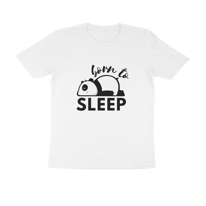 Men's White Born to Sleep Graphic Printed T-shirt - Printed Cave