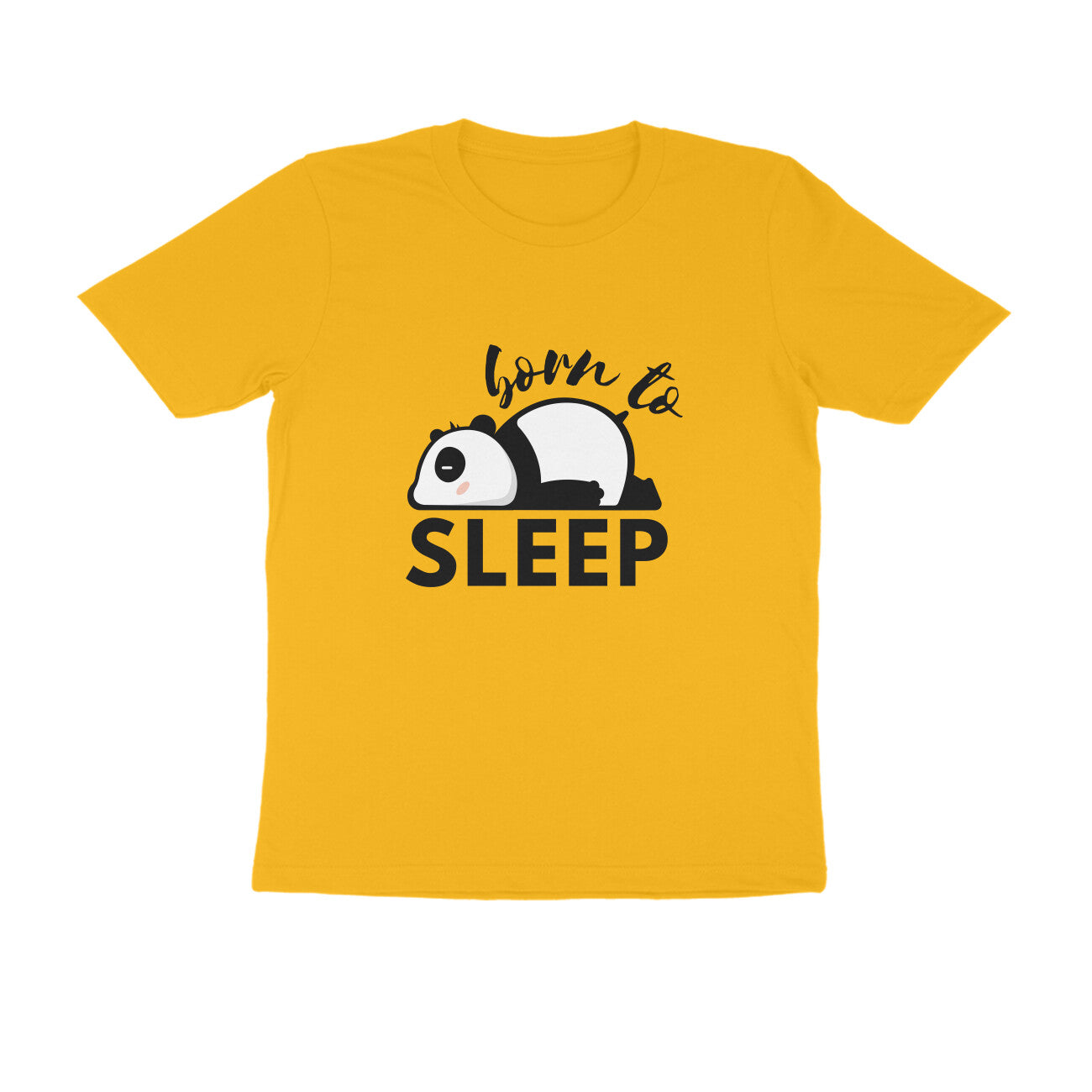 Men's Golden Yellow Born to Sleep Graphic Printed T-shirt - Printed Cave