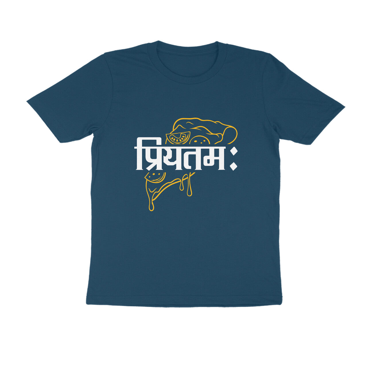 Men's Navy Blue Priyatamah Graphic Printed T-shirt - Printed Cave