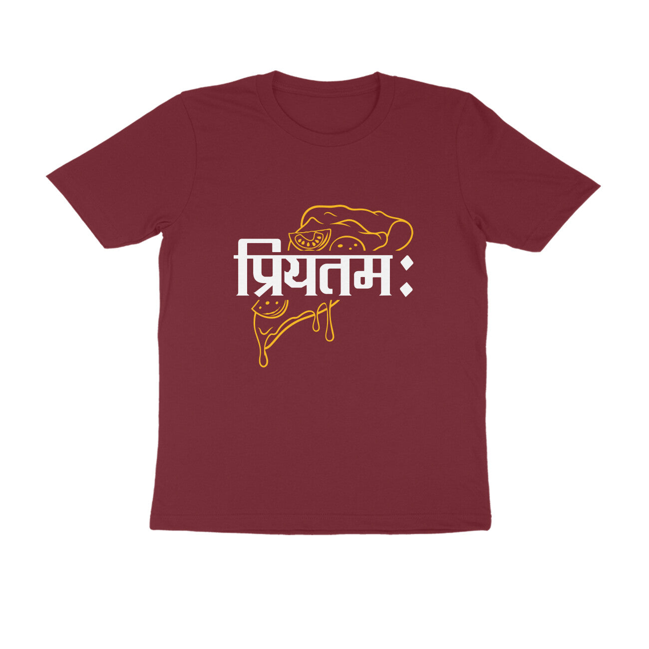 Men's Maroon Priyatamah Graphic Printed T-shirt - Printed Cave