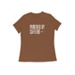 Women's Brown Powered by Caffeine Graphic Printed T-shirt - Printed Cave