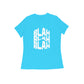 Women's Sky Blue Blah Blah Blah Graphic Printed T-shirt - Printed Cave