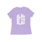 Women's Iris Lavender Blah Blah Blah Graphic Printed T-shirt - Printed Cave