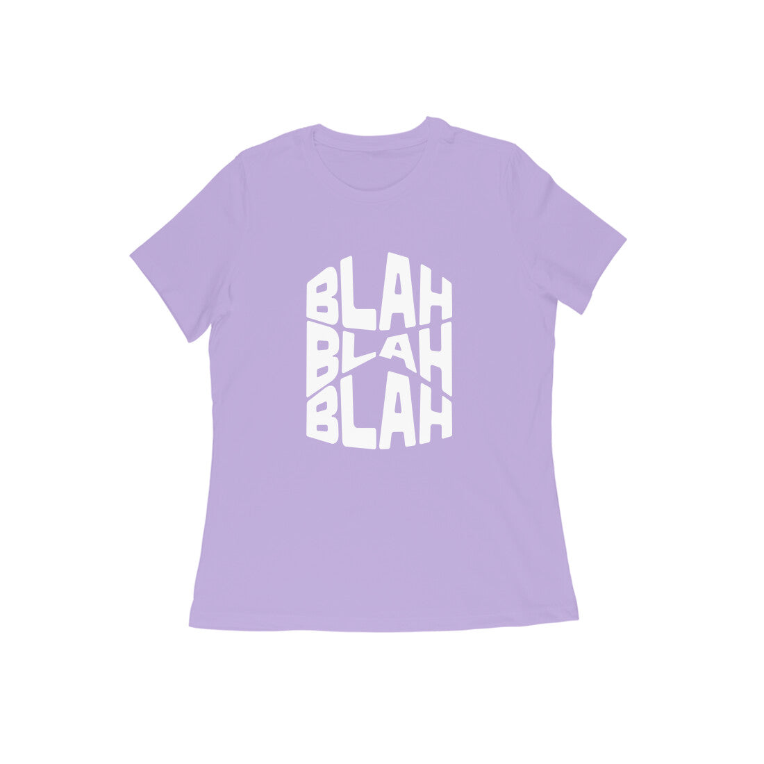 Women's Iris Lavender Blah Blah Blah Graphic Printed T-shirt - Printed Cave