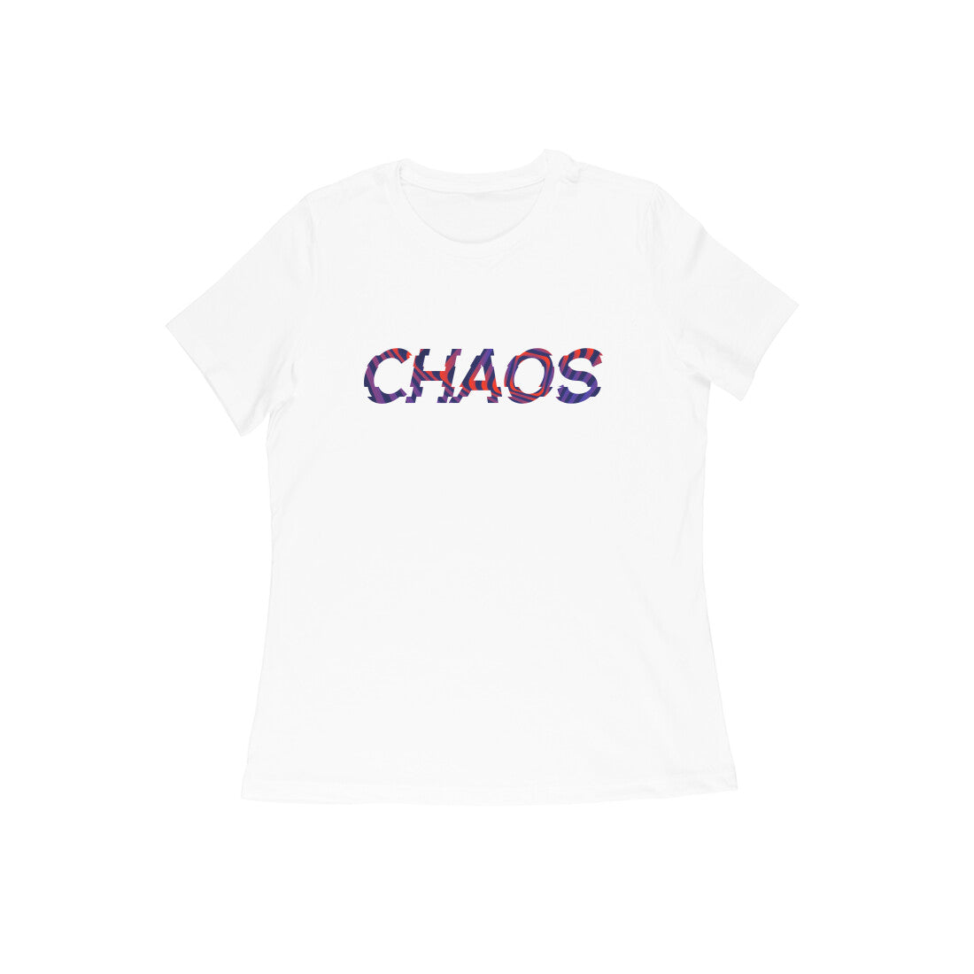 Women's White Chaos Graphic Printed T-shirt - Printed Cave
