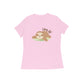 Women's Light Pink Lazy AF Graphic Printed T-shirt - Printed Cave