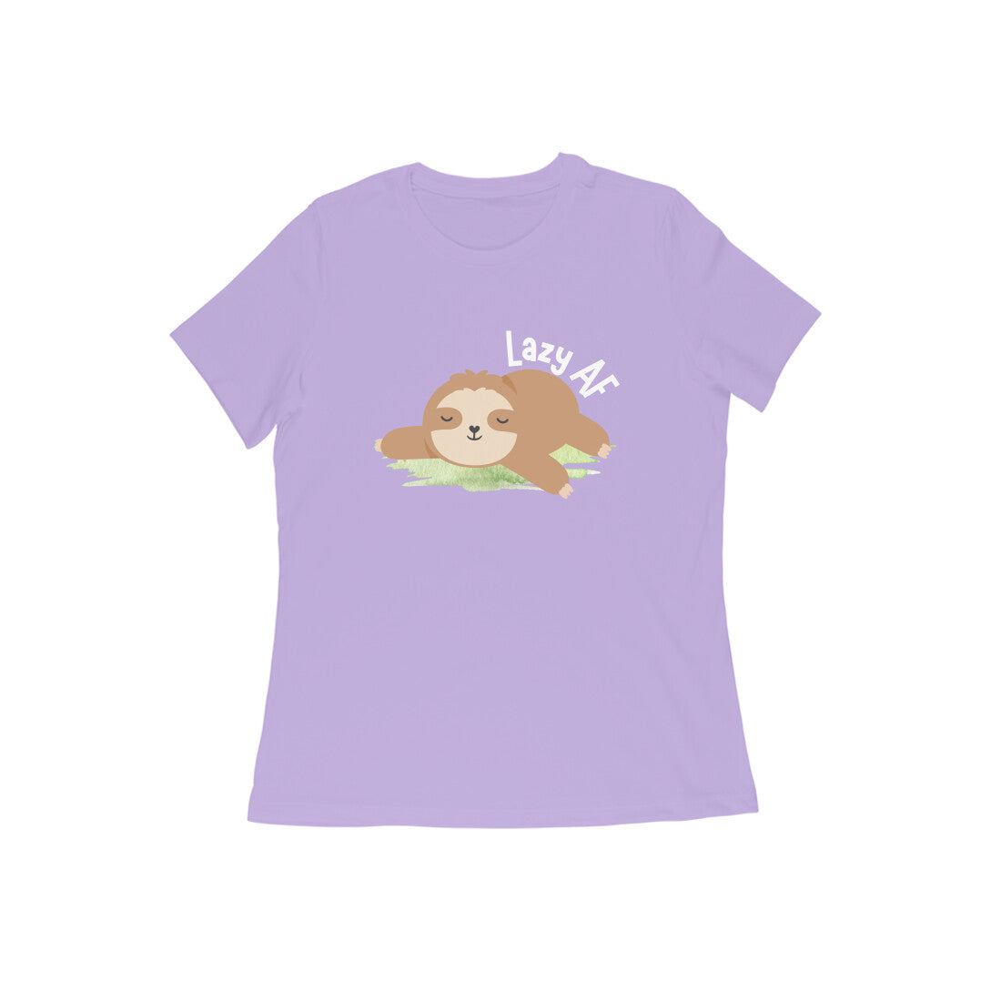 Women's Iris Lavender Lazy AF Graphic Printed T-shirt - Printed Cave