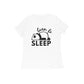 Women's White Born to Sleep Graphic Printed T-shirt - Printed Cave