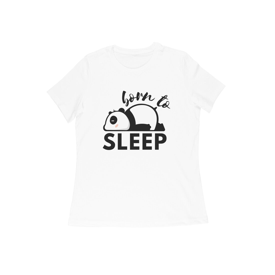 Women's White Born to Sleep Graphic Printed T-shirt - Printed Cave