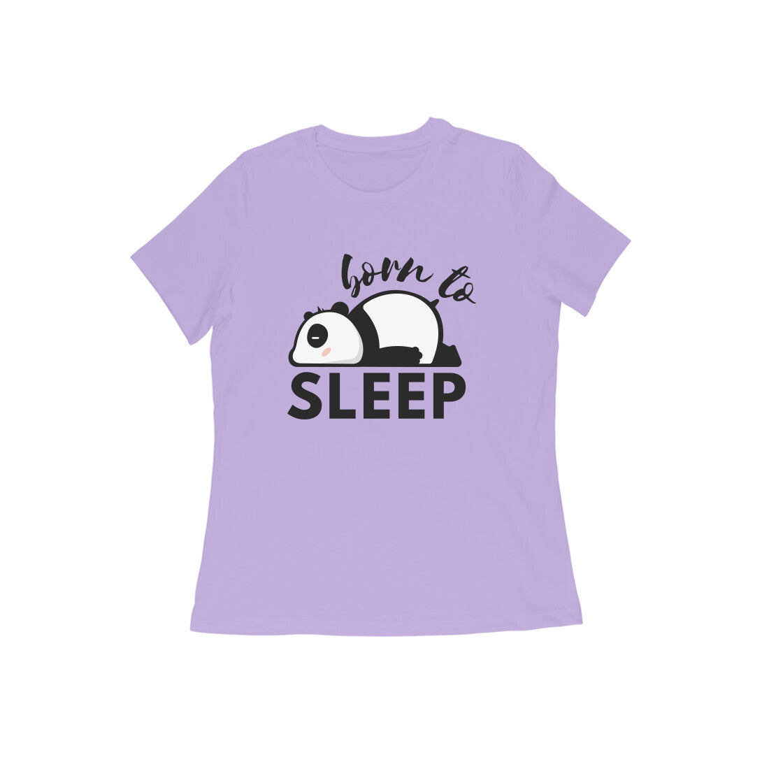 Women's Iris Lavender Born to Sleep Graphic Printed T-shirt - Printed Cave