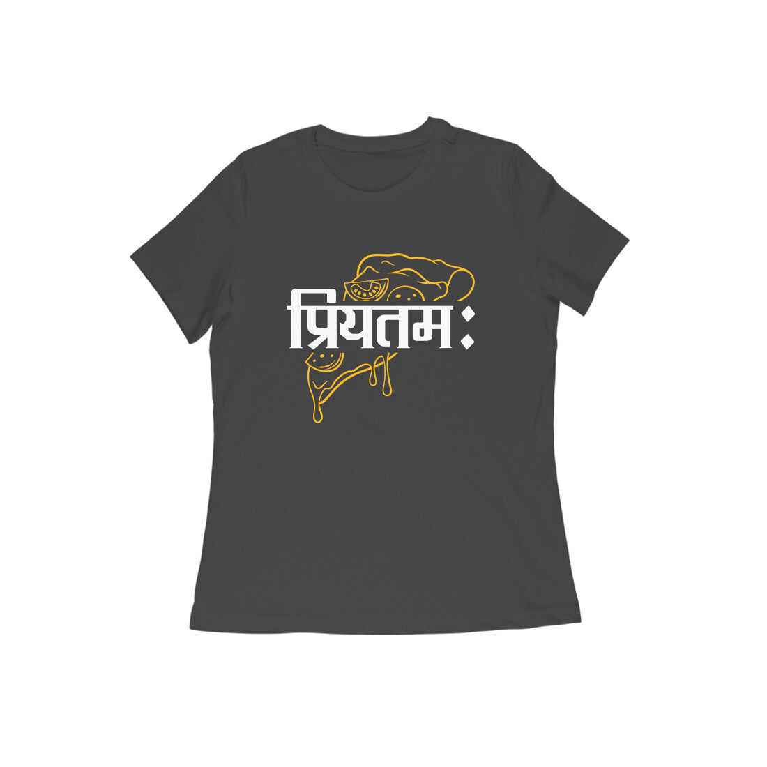 Women's Black Priyatamah Graphic Printed T-shirt - Printed Cave