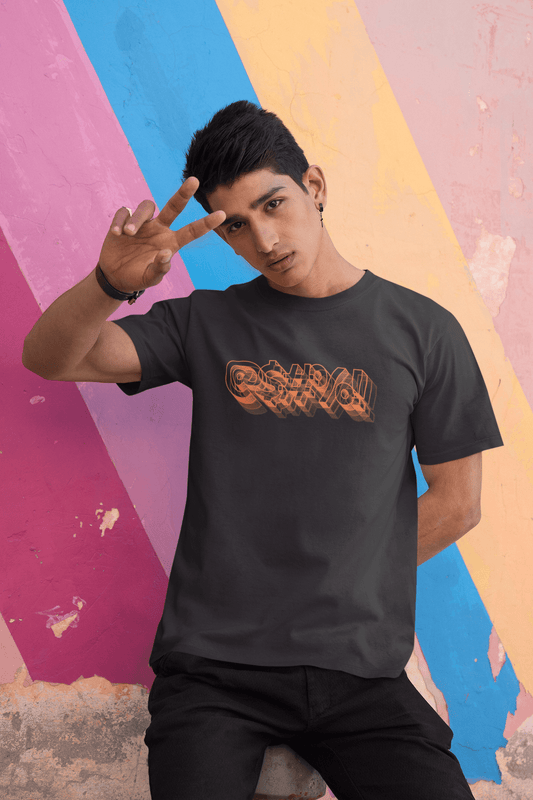 Men's Black Curse Graphic Printed T-shirt - Printed Cave