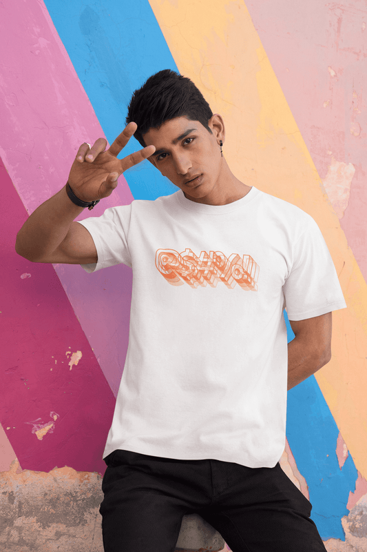 Men's White Curse Graphic Printed T-shirt - Printed Cave