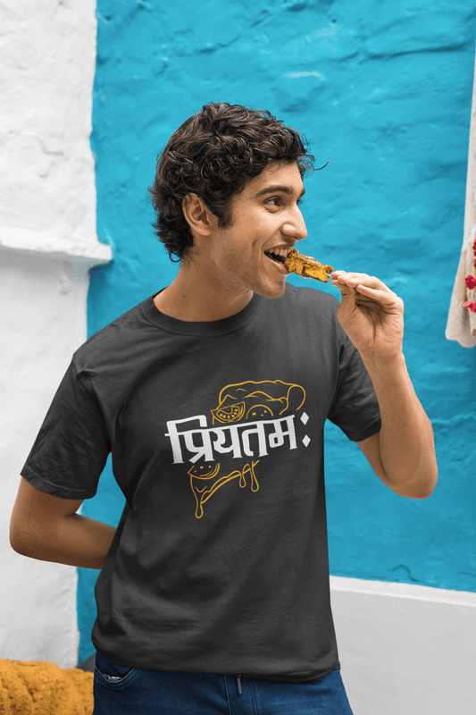 Men's Black Priyatamah Graphic Printed T-shirt - Printed Cave