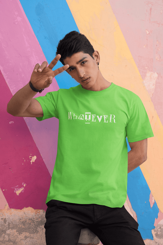 Men's Green Whatever Graphic Printed T-shirt - Printed Cave