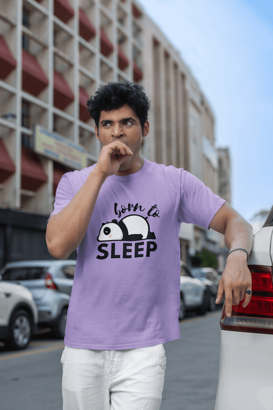 Men's Iris Lavender Born to Sleep Graphic Printed T-shirt - Printed Cave
