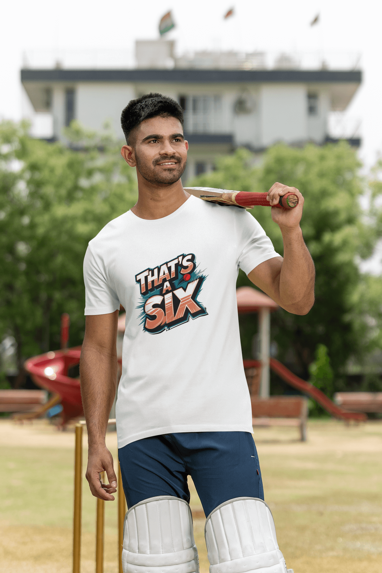 Men's White That's A Six Graphic Printed T-shirt - Printed Cave