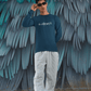 Men's Navy Blue Whatever Graphic Printed Full Sleeve T-shirt - Printed Cave