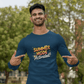 Men's Navy Blue Summer Mode Activated Graphic Printed Full Sleeve T-shirt - Printed Cave